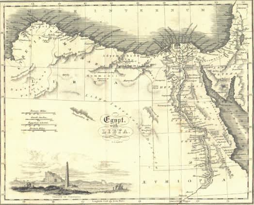 map of libya egypt. Map of Egypt and Libya - 1850