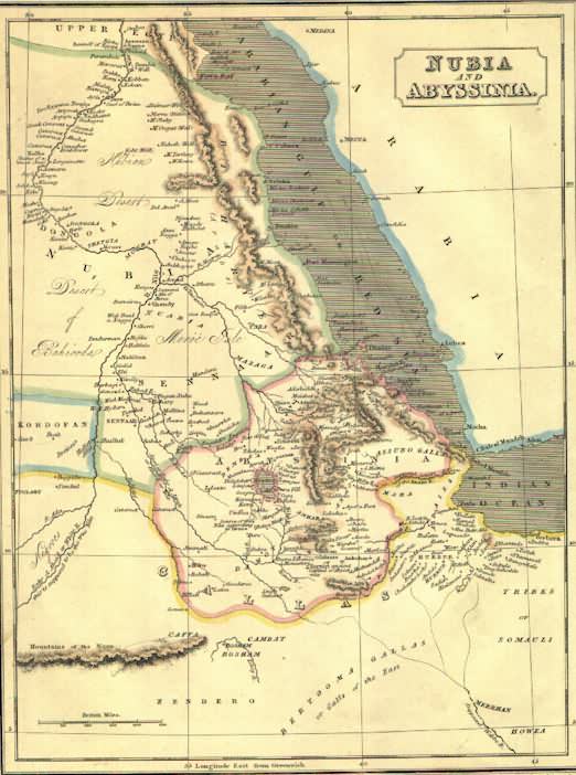 Map of Nubia and Abyssinia - 1850