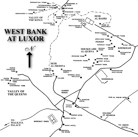 Map of the West Bank at Thebes